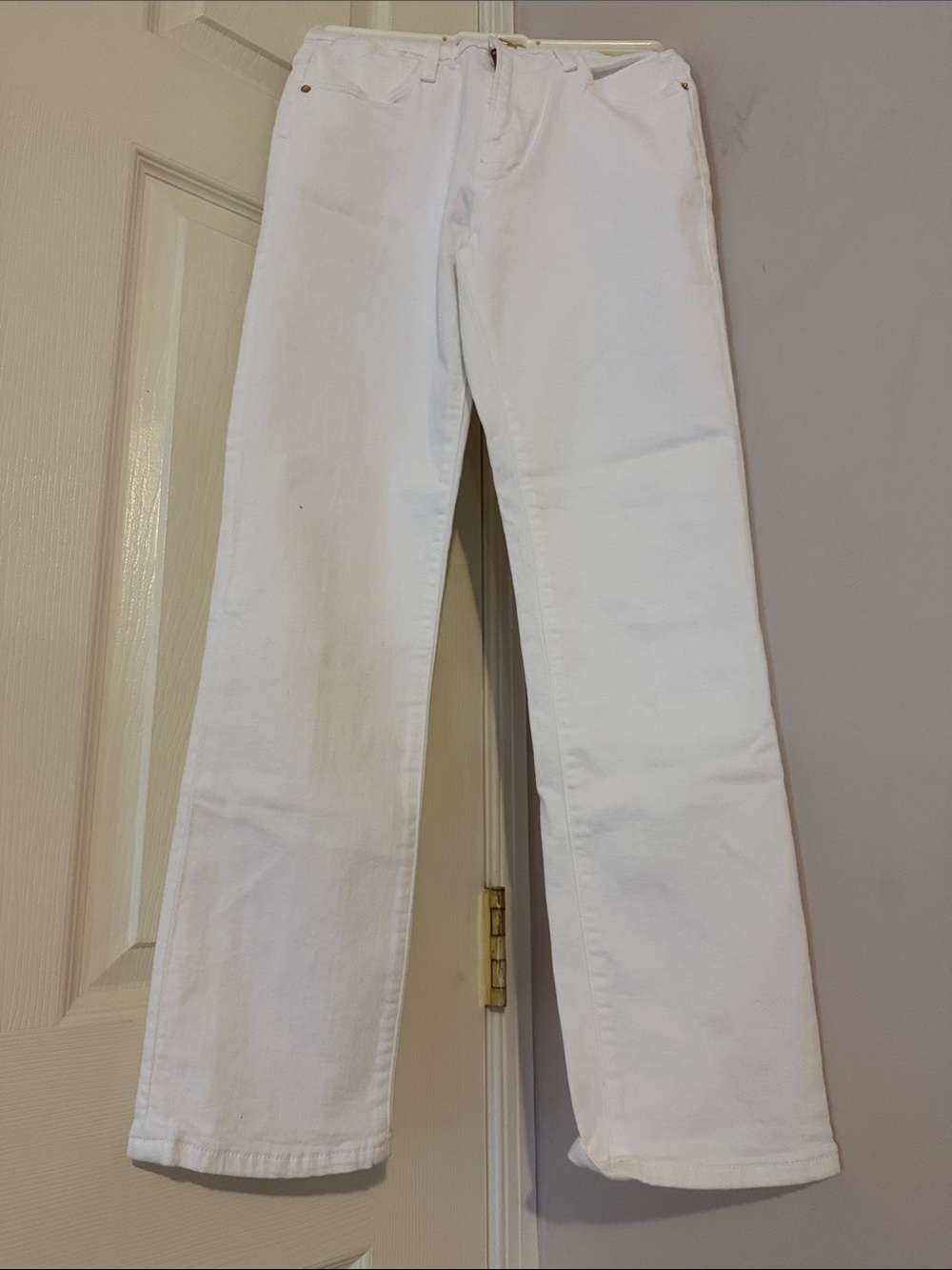 Frame Denim White Straight-Leg Jeans